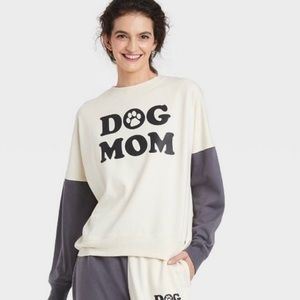 🎉Hot Pick🎉Women’s Modern Lux DOG MOM sweatshirt Cream and Dark Gray 1X